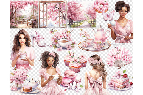 Cherry Blossom Clipart | Sakura Clipart Bundle SVG GlamArtZhanna 