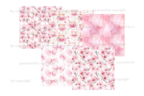 Cherry Blossom Digital Paper | Spring Patterns Bundle Digital Pattern GlamArtZhanna 