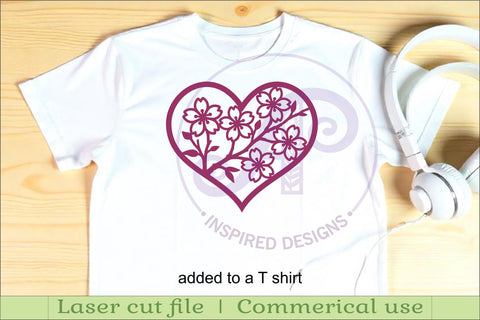 Cherry blossom heart wall sign, SVG file. SVG APInspireddesigns 