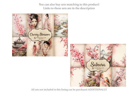 Cherry Blossom Junk Journal Pages | Sakura Picture Collage SVG GlamArtZhanna 