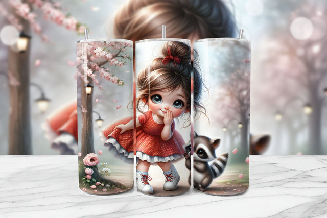 Cherry Blossom Seamless Tumbler Wrap PNG Sublimation BijouBay 