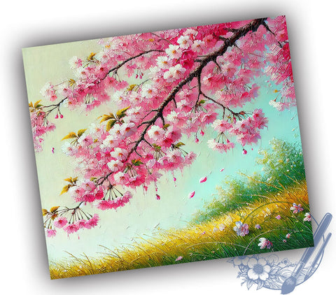 Cherry Blossom Spring Floral 20oz Tumbler, Spring Floral Design, Sublimation Tumbler, 20oz Tumbler, Floral Drinkware, Pink Flower Wrap, Unique Gift Sublimation ToriDesigns 