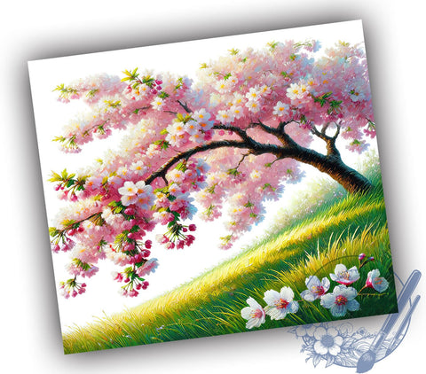 Cherry Blossom Spring Floral 20oz Tumbler, Spring Floral Design, Sublimation Tumbler, 20oz Tumbler, Floral Drinkware, Pink Flower Wrap, Unique Gift Sublimation ToriDesigns 