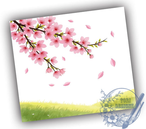 Cherry Blossom Spring Floral 20oz Tumbler, Spring Floral Design, Sublimation Tumbler, 20oz Tumbler, Floral Drinkware, Pink Flower Wrap, Unique Gift Sublimation ToriDesigns 