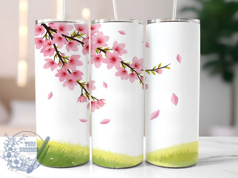 Cherry Blossom Spring Floral 20oz Tumbler, Spring Floral Design, Sublimation Tumbler, 20oz Tumbler, Floral Drinkware, Pink Flower Wrap, Unique Gift Sublimation ToriDesigns 