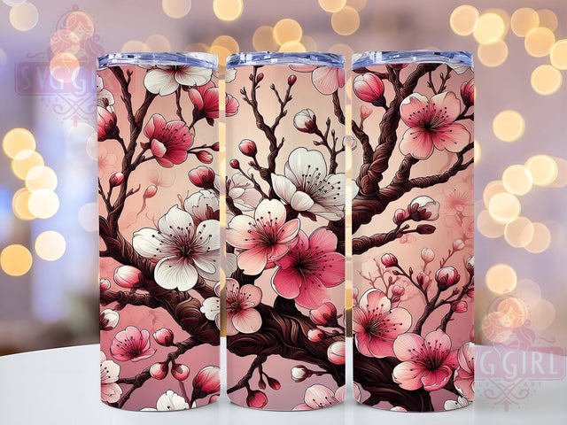 Cherry Blossoms Flowers Tumbler, Sublimation, Sublimation, Ready To Press, Print Out Transfer, 20 oz, Skinny Tumbler Transfer, NOT A DIGITAL Sublimation SvggirlplusArt 