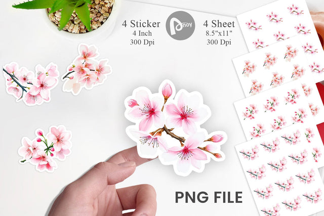 Cherry blossoms Sticker Sublimation artnoy 
