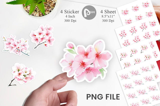 Cherry blossoms Sticker Sublimation artnoy 