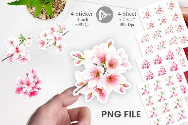 Cherry blossoms Sticker Sublimation artnoy 