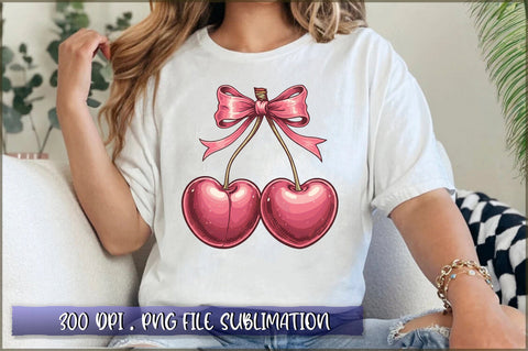 Cherry Coquette Bow Sublimation Clipart Sublimation Shetara Begum 