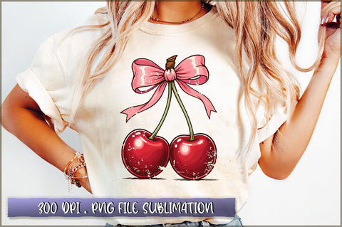 Cherry Coquette Bow Sublimation Clipart Sublimation Shetara Begum 