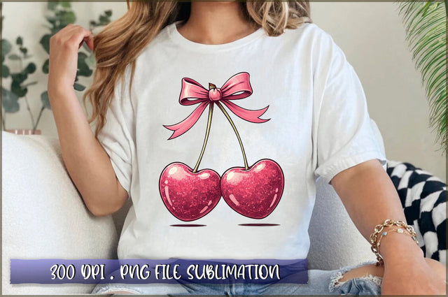 Cherry Coquette Bow Sublimation Clipart Sublimation Shetara Begum 