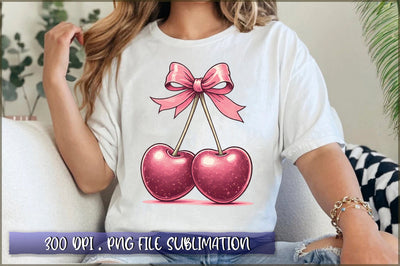 Cherry Coquette Bow Sublimation Clipart Sublimation Shetara Begum 