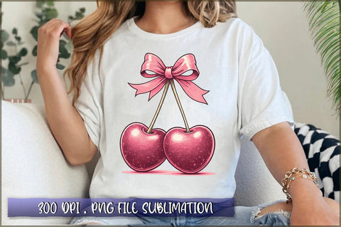 Cherry Coquette Bow Sublimation Clipart Sublimation Shetara Begum 