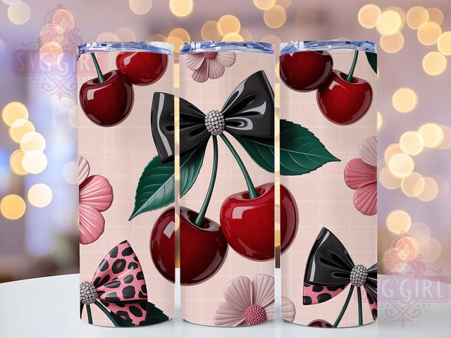 Cherry Leopard Print 20oz Tumbler, Cheetah Print Sublimation, Stylish Cherry Design, 20oz Animal Print Wrap, Fashion Inspired Tumbler, Leopard Cherry PNG, Trendy Cheetah Tumbler Wrap Sublimation SvggirlplusArt 