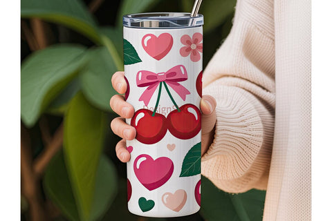 Cherry Love 20oz Tumbler Design Sublimation DesignSVG 