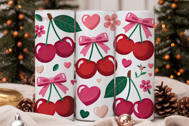 Cherry Love 20oz Tumbler Design Sublimation DesignSVG 