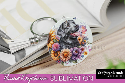 Chesapeake Bay Retriever Keychain - Dog mom Floral Keychain Sublimation Design Sublimation OrangeBrushStudio 