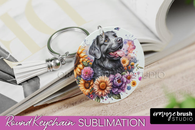 Chesapeake Bay Retriever Keychain - Dog mom Floral Keychain Sublimation Design Sublimation OrangeBrushStudio 
