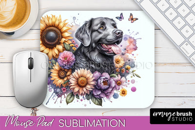 Chesapeake Bay Retriever Mouse Pad Design - Dog Mom Floral Mousepad Sublimation Sublimation OrangeBrushStudio 