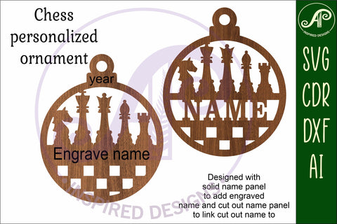 Chess Christmas Ornament SVG laser cut SVG APInspireddesigns 