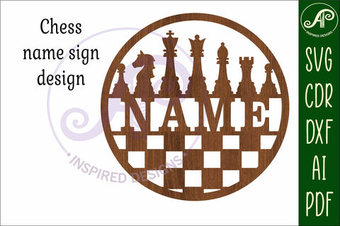 Chess Name sign svg laser cut template SVG APInspireddesigns 