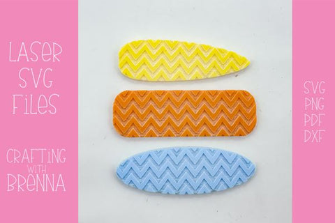 Chevron Pattern Hair Clip Laser SVG File SVG Crafting With Brenna 