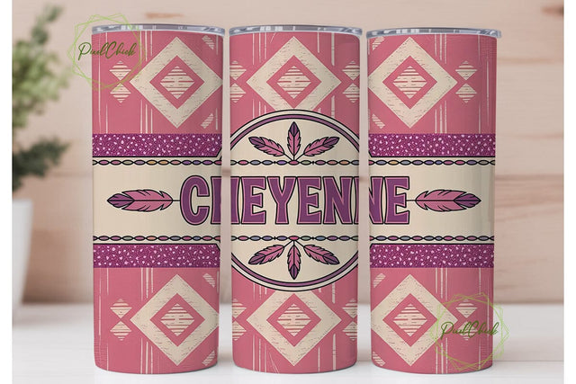 Cheyenne Tribal Tumbler Wrap Sublimation PixelChick 