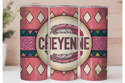 Cheyenne Tribal Tumbler Wrap Sublimation PixelChick 