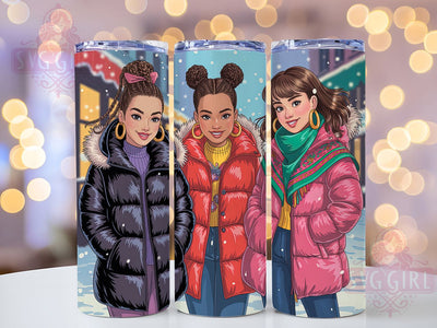Chibi Melanin Valentine Tumbler, Black History Month Wrap, Chibi Melanin Cup, Fashion Girls Tumbler, 20oz Sublimation Wrap, Cute Chibi Design, Empowerment Tumbler Cup Sublimation SvggirlplusArt 
