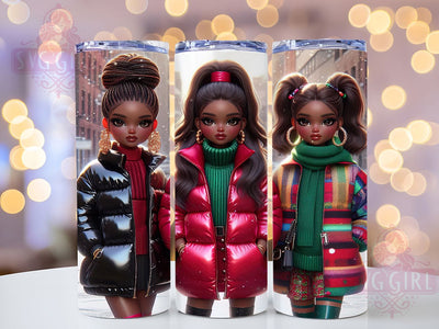 Chibi Melanin Valentine Tumbler, Black History Month Wrap, Chibi Melanin Cup, Fashion Girls Tumbler, 20oz Sublimation Wrap, Cute Chibi Design, Empowerment Tumbler Cup Sublimation SvggirlplusArt 