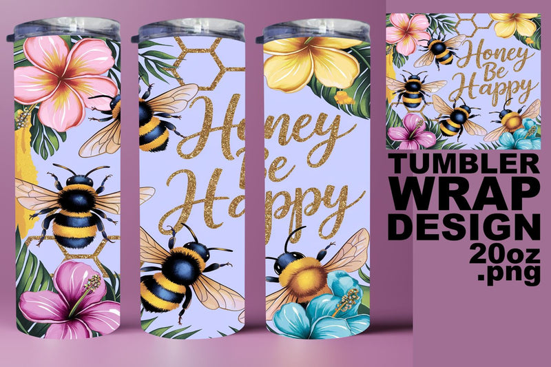 Chic 20oz wrap, perfect for sublimation gifts! , Bee Sublimation HoodArtCraft 