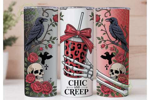 Chic and Creep Halloween 20oz Tumbler Sublimation PixelChick 