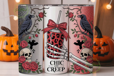 Chic and Creep Halloween 20oz Tumbler Sublimation PixelChick 