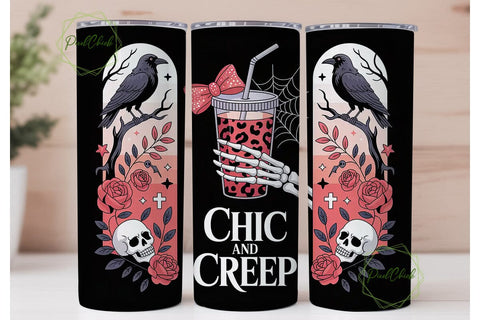 Chic and Creep Halloween 20oz Tumbler Sublimation PixelChick 