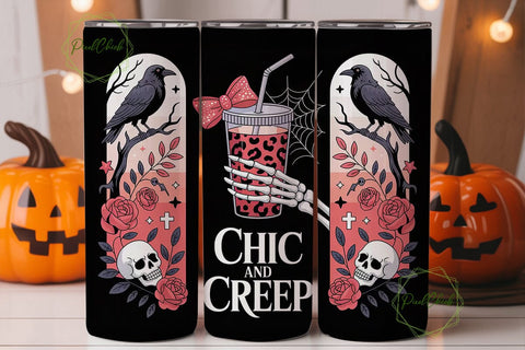Chic and Creep Halloween 20oz Tumbler Sublimation PixelChick 
