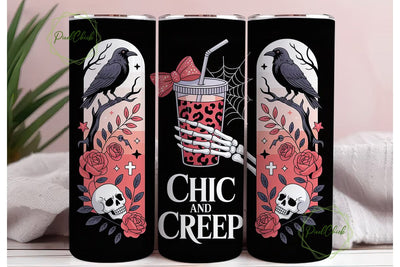 Chic and Creep Halloween 20oz Tumbler Sublimation PixelChick 