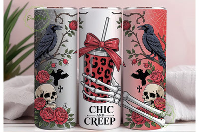 Chic and Creep Halloween 20oz Tumbler Sublimation PixelChick 