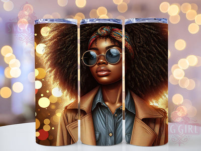 Chic Bokeh Afro Lady Tumbler, Chic Art, Bokeh Pattern, Tumbler Wrap, Sublimation Design, 20oz Tumbler, Stylish Mom Sublimation SvggirlplusArt 