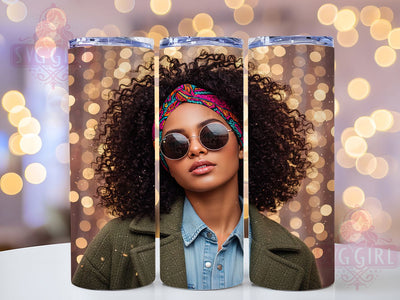 Chic Bokeh Afro Lady Tumbler, Chic Art, Bokeh Pattern, Tumbler Wrap, Sublimation Design, 20oz Tumbler, Stylish Mom Sublimation SvggirlplusArt 