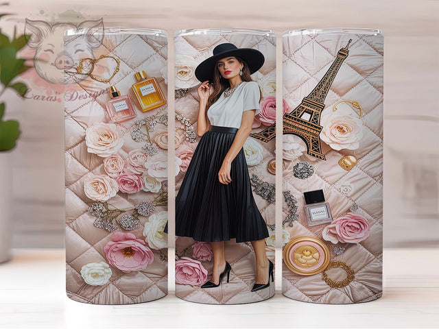 Chic Fashion Girl Tumbler Wrap, Stylish Girl Wrap, Trendy Sublimation Design, 20oz Fashion Tumbler, Chic Girl Art, Modern Fashion Mug, Whimsical Style Cup Sublimation Lara' s Designs 