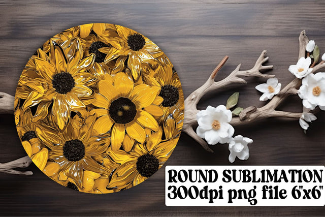 Chic Floral Pattern Keychain: Sublimation Coaster, Circle Decor Sublimation afrosvg 