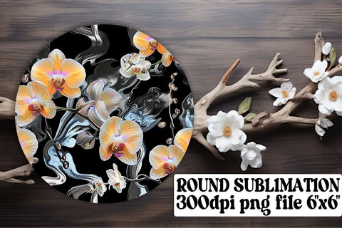 Chic Floral Round Decor Bundle: Keychain, Coaster, Circle Designs Sublimation afrosvg 