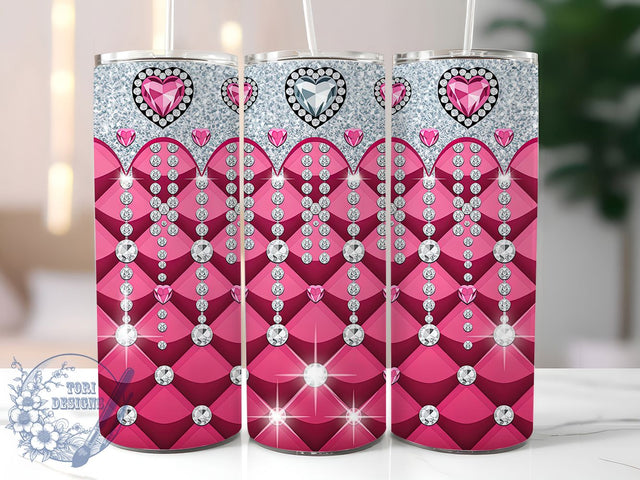 Chic Fuchsia Glam Glitter Tumbler, Glam Glitter Wrap, 20oz Tumbler Sublimation, Sparkly Pink Design, Chic Glam Tumbler, Stylish Glitter Wrap, Bold Pink Sublimation Sublimation ToriDesigns 