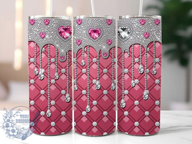 Chic Fuchsia Glam Glitter Tumbler, Glam Glitter Wrap, 20oz Tumbler Sublimation, Sparkly Pink Design, Chic Glam Tumbler, Stylish Glitter Wrap, Bold Pink Sublimation Sublimation ToriDesigns 
