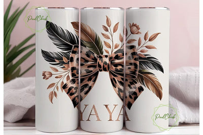 Chic Leopard Print & Bow 20oz Tumbler Sublimation PixelChick 