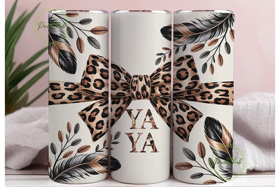 Chic Leopard Print & Bow 20oz Tumbler Sublimation PixelChick 