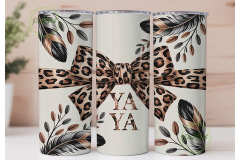 Chic Leopard Print & Bow 20oz Tumbler Sublimation PixelChick 