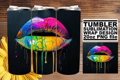 Chic Lipstick Kiss Tumbler Wrap Sublimation afrosvg 
