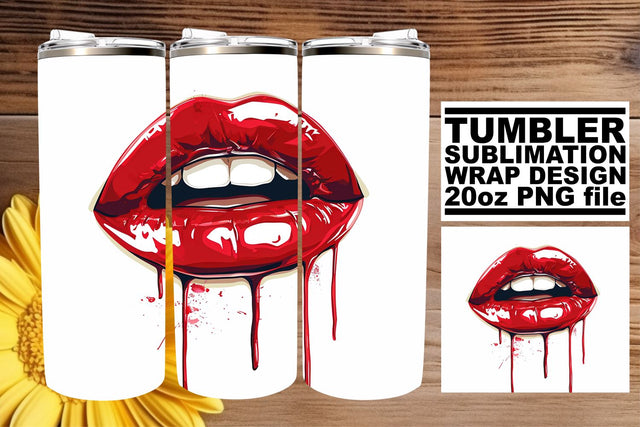 Chic Lipstick Lips Tumbler Design Sublimation afrosvg 